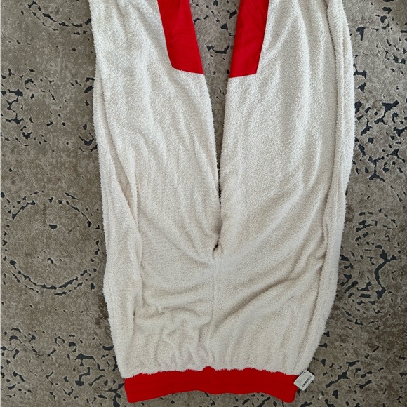 Free People Movement Cuddle Up Fleece Tie Waist Jogger Pants in Ivory & Orange - Picture 2 of 8